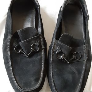 Gucci Black Leather Horsebit Loafers Drivers